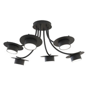 Plafoniera ENSO elegante nera metallo 6 luci GX53 12W Emibig