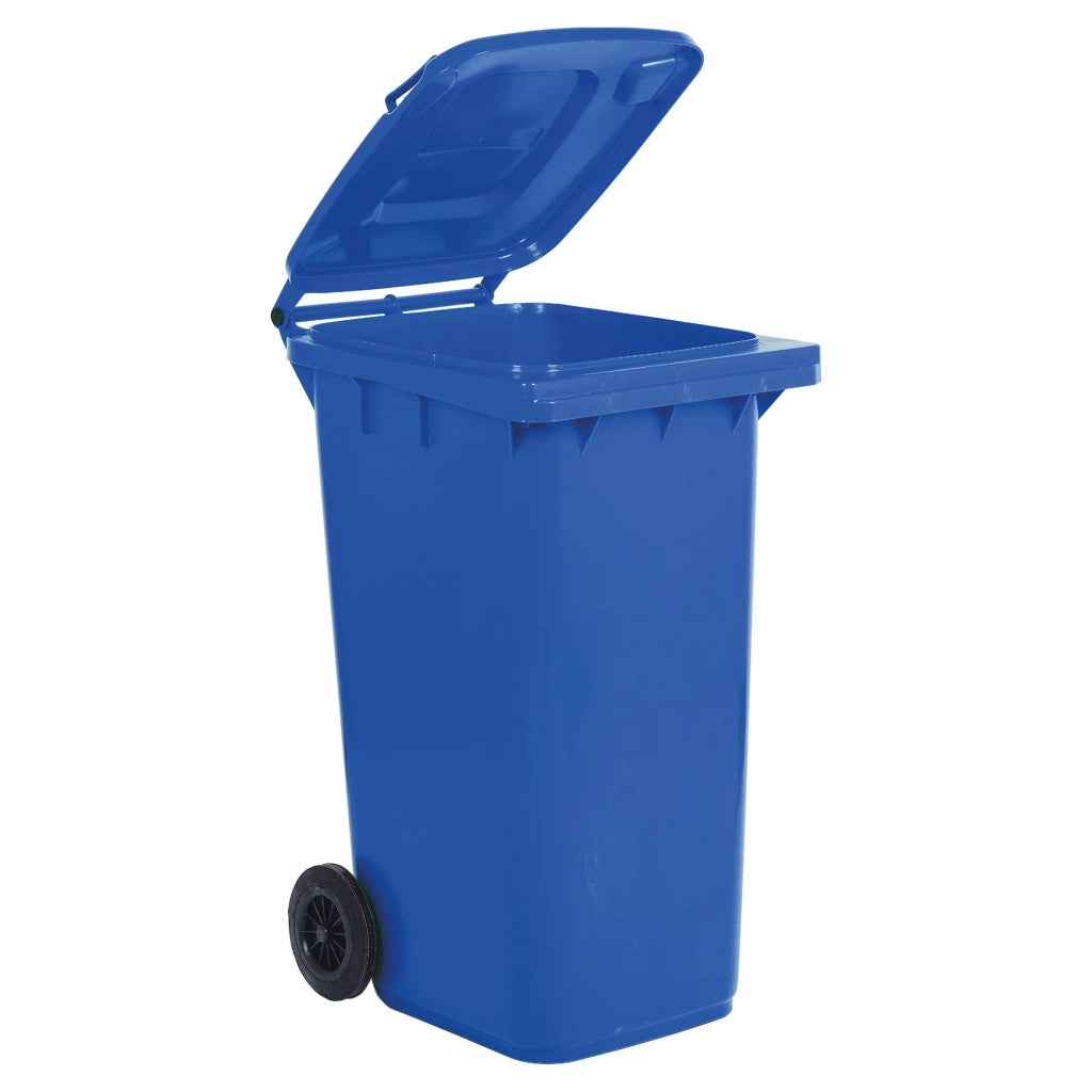 BIDONE QUADRO NETTEZZA URBANA CON RUOTE LT.120  cm.48x57x95h.  blu    ICS