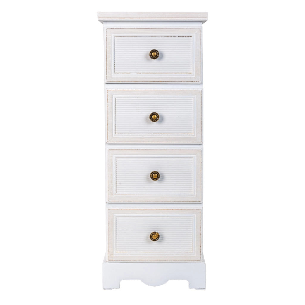 Cassettiera in legno bianco 31x26x80h