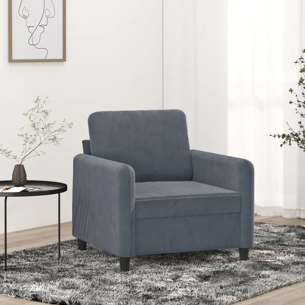 Poltrona | Sedia Relax Grigio Scuro 60 cm Velluto