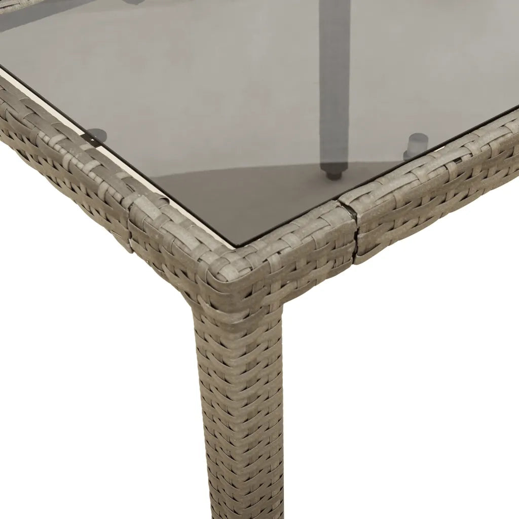 Set da Pranzo da Giardino 3pz | Set Salotto da Giardino con Cuscini in Polyrattan e Vetro
