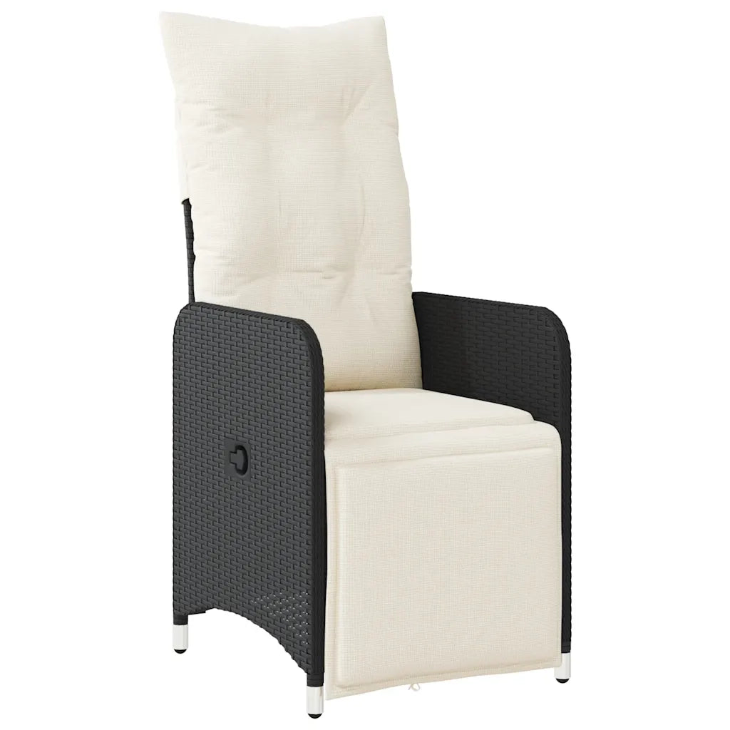 Set Bistrò da Giardino 5 pz con Cuscini in Polyrattan Nero 3276977
