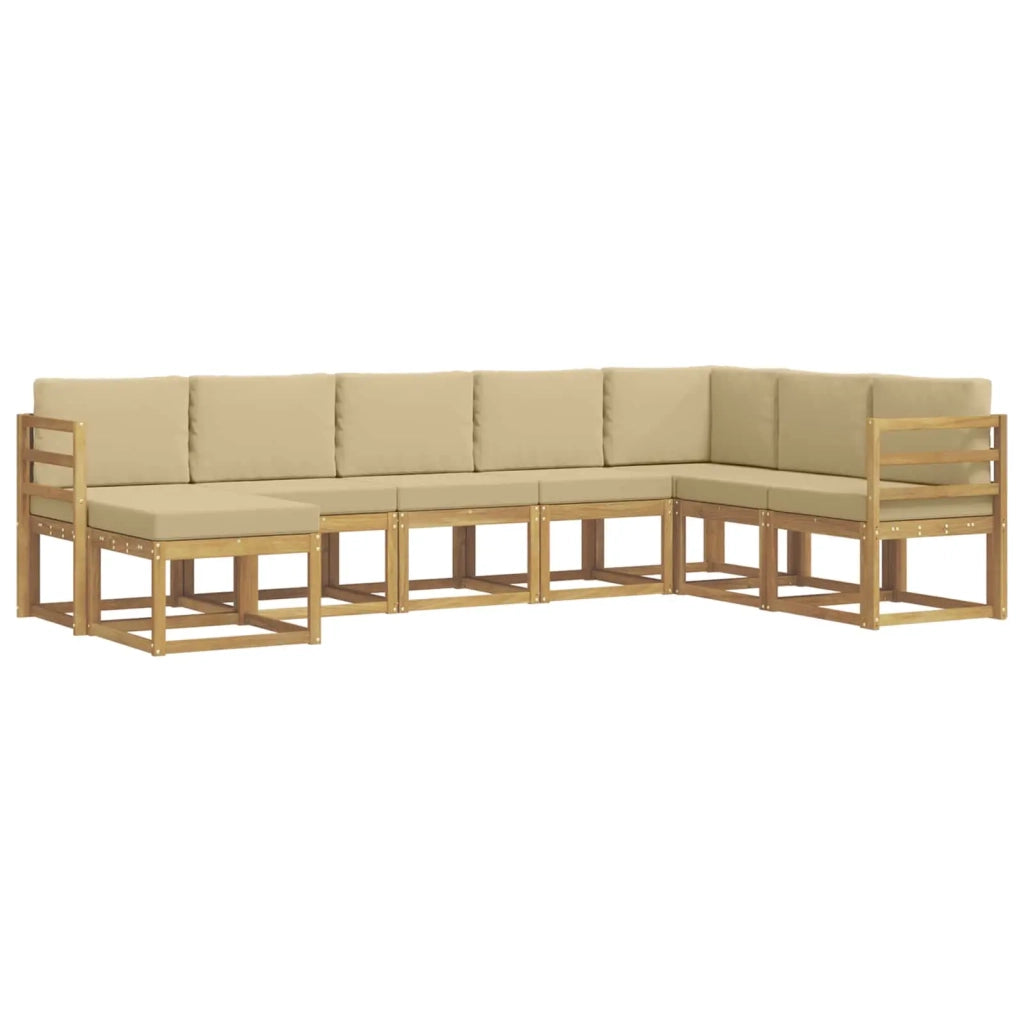 Set di divani da esterno 8 pz Bianco e Beige 3388037