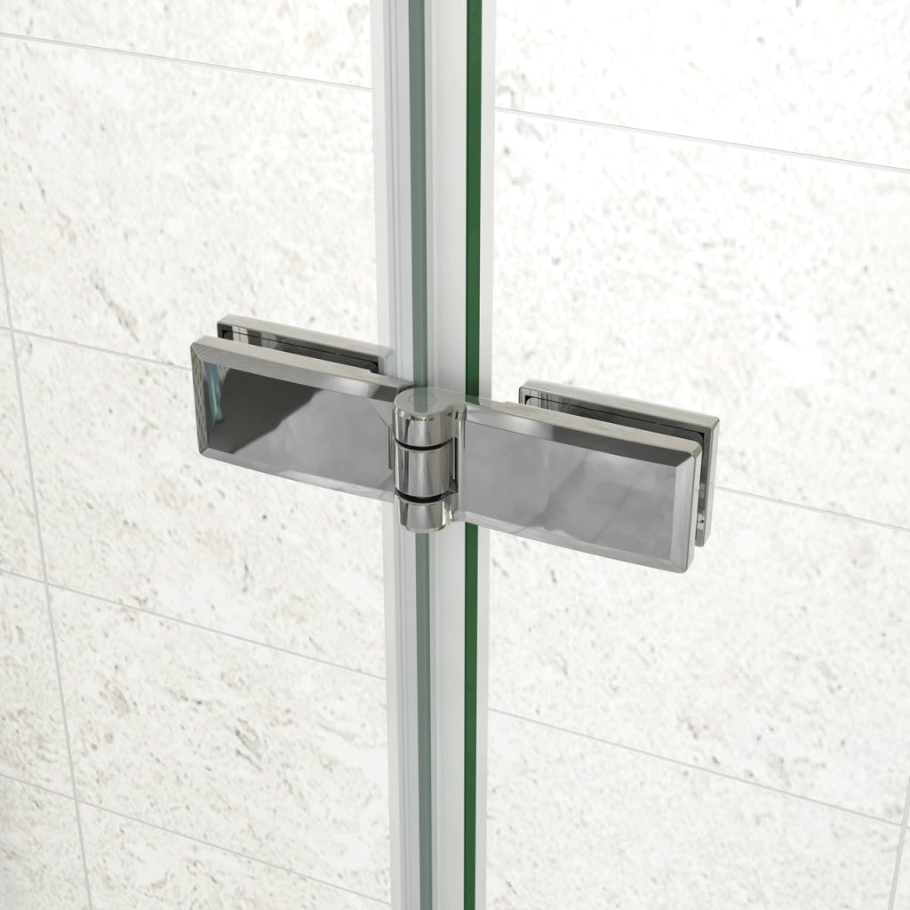 185 cm Box Doccia Walk In  Parete Fissa 70 cm + Porta Pieghevole 117 cm Vetro da 6 mm Temperato Anticalcare Barra Stabilizzatrice 45 cm Cromo Lucido