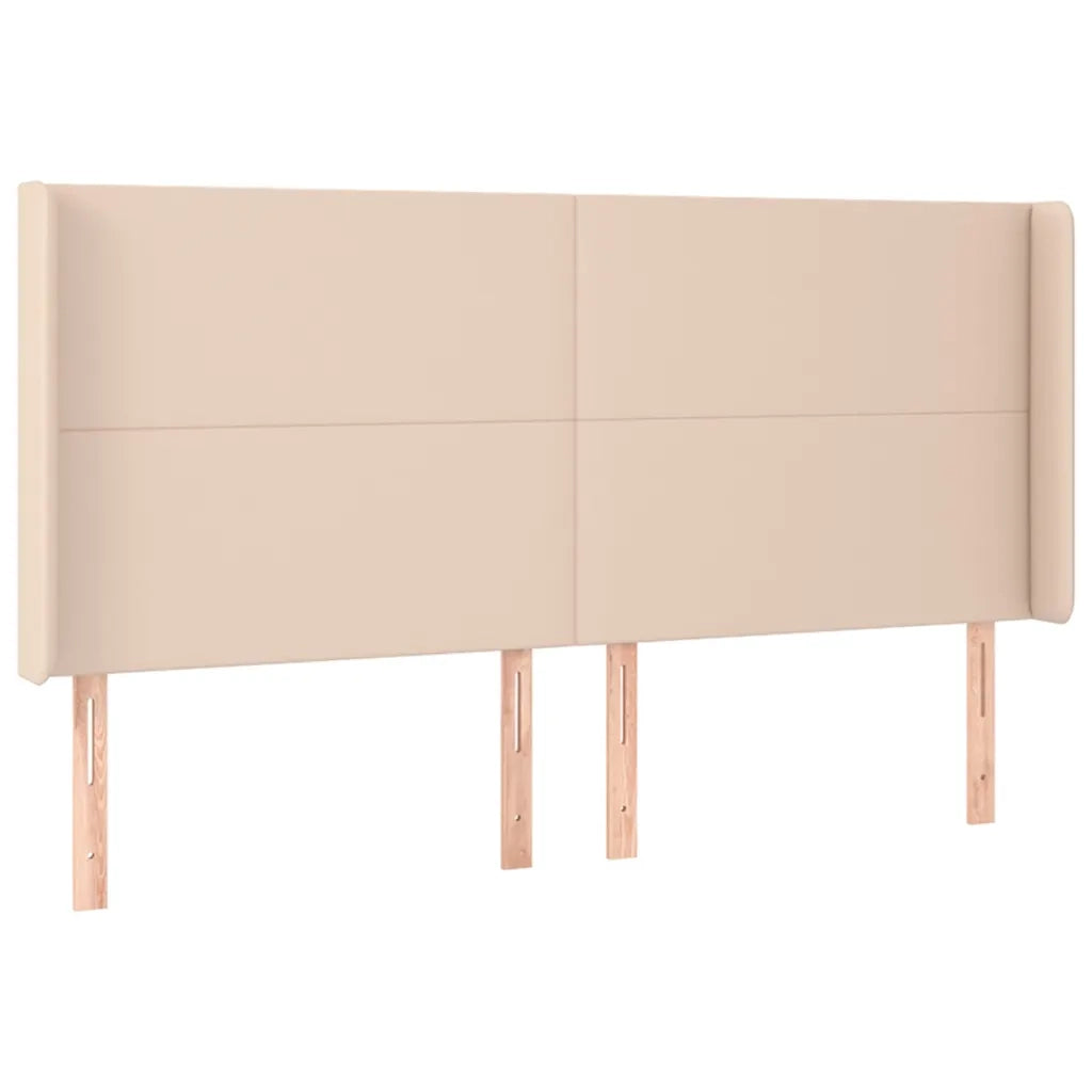 Testiera ad Orecchio Cappuccino 203x16x118/128 cm in Similpelle