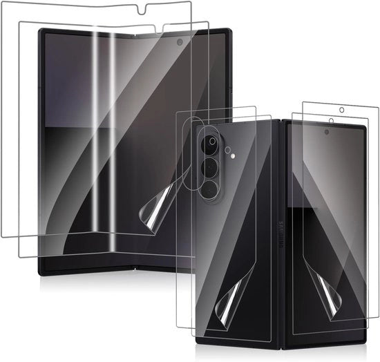 Protezione schermo per Samsung Galaxy Z Fold 7 5G, [2+2+2 Pacchi] Protezione schermo interno + anteriore + posteriore, Film TPU morbido e flessibile, HD trasparente, protezione anti graffi