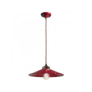 Lampadario Vintage Colors Ferro E Ceramica Bordeaux 1 Luce E27 35Cm