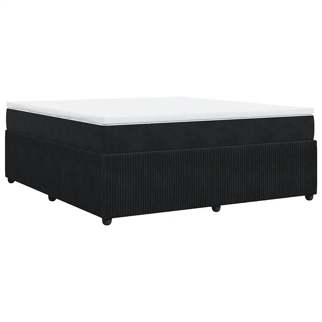 Giroletto a Molle con Materasso Nero 180x200 cm in Velluto 3285658