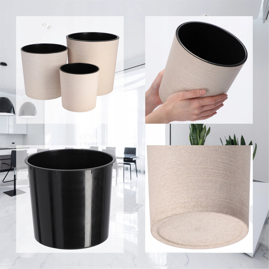 Vaso da fiori KADAX, supporto per fiori, 19 cm, per soggiorno, beige + inserto
