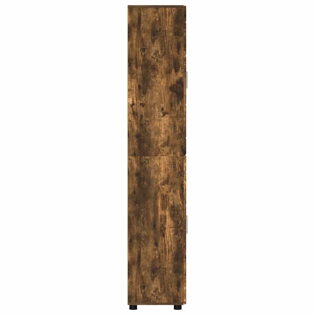 Credenza | Madia | Buffet da pranzo | Armadio da pranzo FLORIN Rovere fum¨¦ 60 x 35 x 182 cm Legno multistrato