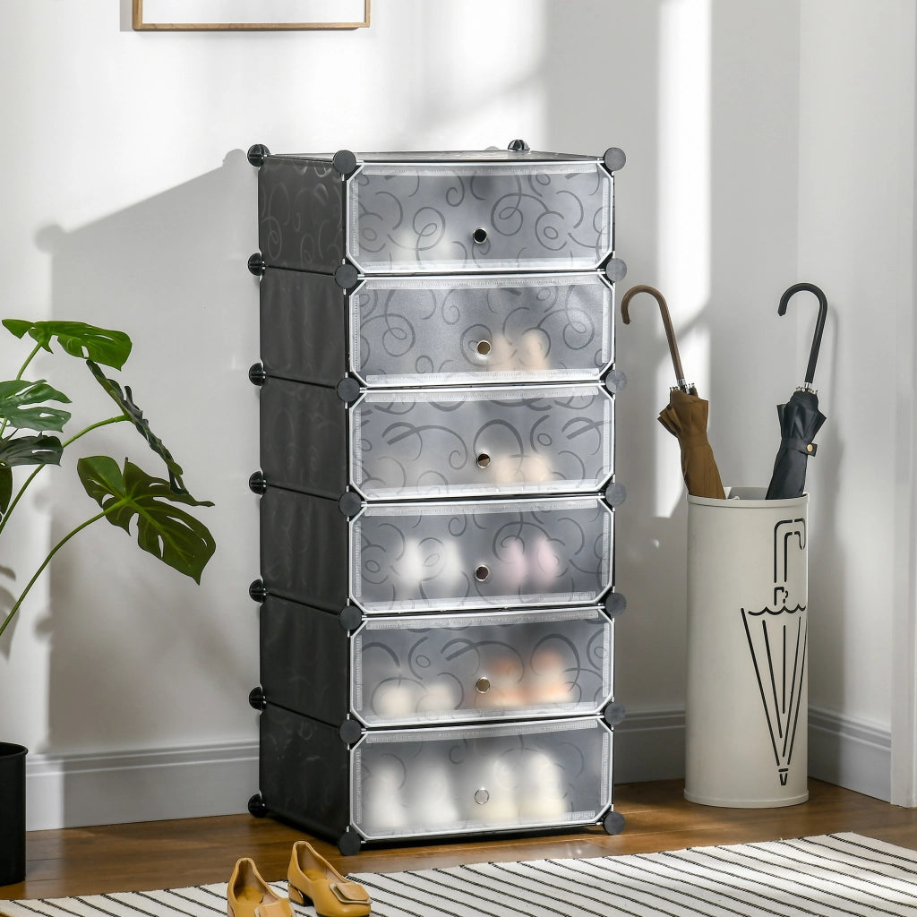 Mobile contenitore modulare 6 cubi scarpe ¨C Minimal ¨C nero