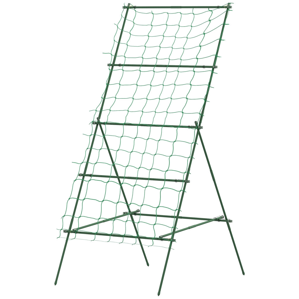 Supporto per Pomodori Regolabile con Rete ¨C Xylo ¨C Acciaio Verde 101x133x227 cm