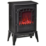 EasyComfort Camino Elettrico con Effetto Fiamma, Temperatura Regolabile 1000W-2000W, Copertura 20-25m², 39x24x56.5cm, Nero