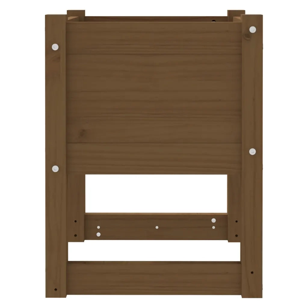 Fioriera | Cassetta per fiori | Vaso Marrone Ambra 40x40x52,5 cm in Legno Massello di Pino