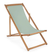 Set di 4 Sdraio Relax Pieghevoli in Legno di Acacia con Tessuto - SERENITY
