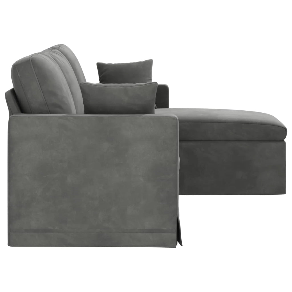 Divano Grigio scuro 178 x 134 x 80 cm Velluto 42024450