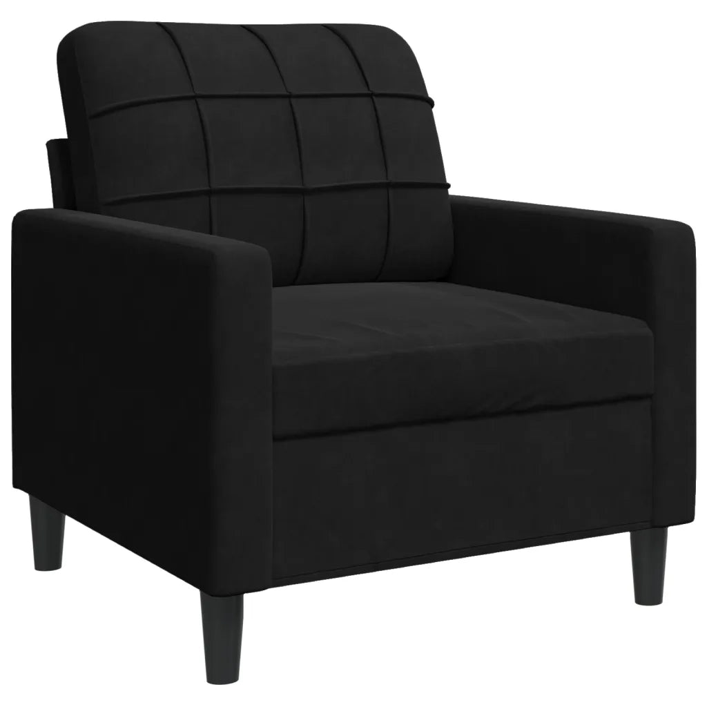 Set di Divani 4 pz con Cuscini Nero in Velluto 3278366