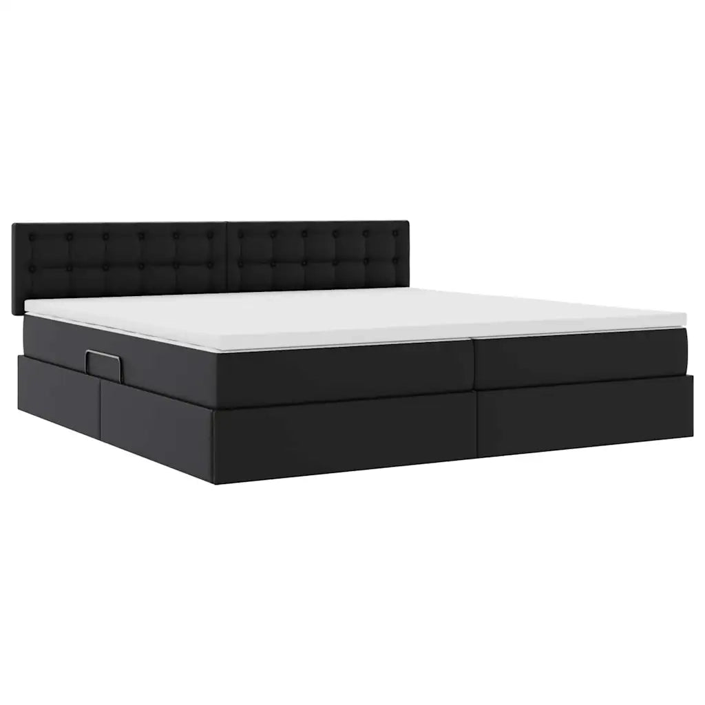 Letto con contenitore e LED con led Grigio chiaro 200 x 200 cm