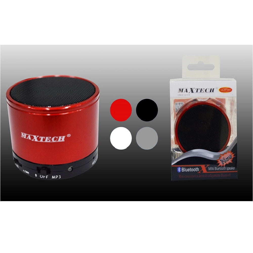 Trade Shop - Cassa Bluetooth Portatile Speaker Fm Aux Usb Tf Microfono 3w Maxtech Ca-bt001 -