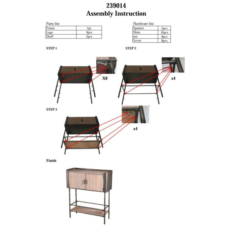 Mobiletto Toronto cm 100x42x110