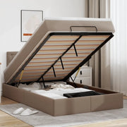 Pouf Letto con Materassi e LED Cappuccino 120x190 cm Similpelle 3312146
