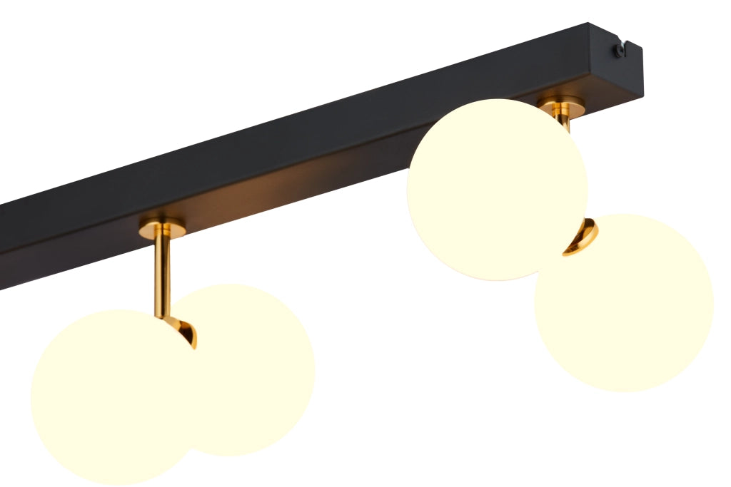 Plafoniera moderna barra nero-oro 6xG9 LUNA Jupiter