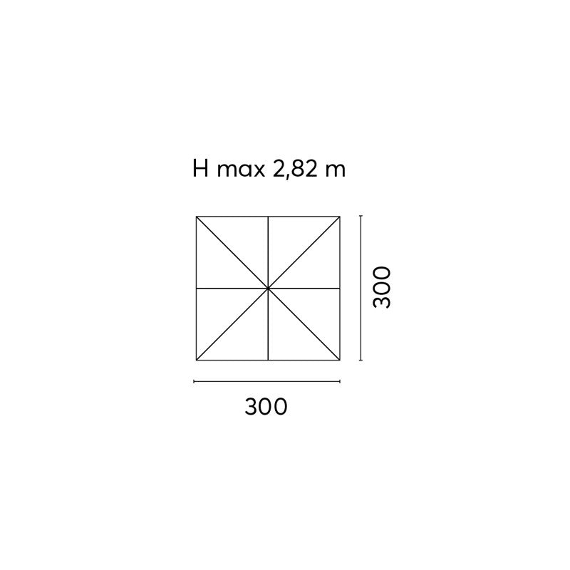 Ombrellone Colorado 3x3 Palo Laterale Creta Telo Ecru' Moia
