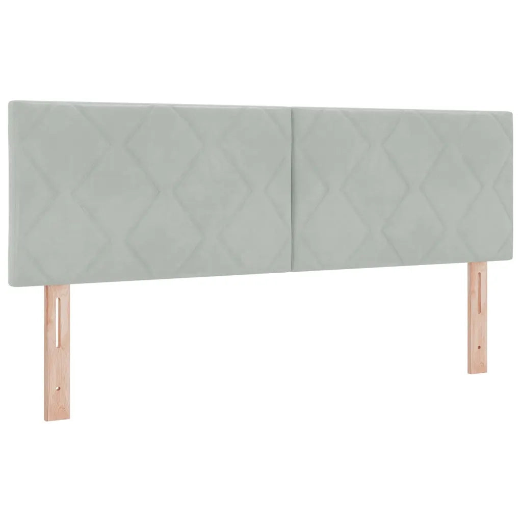 Letto a molle con testiera Grigio chiaro 140 x 190 cm Velluto 3340436