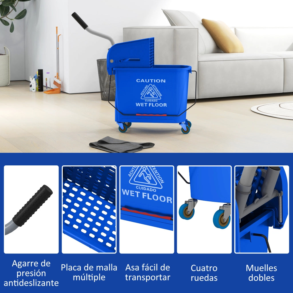 Secchio Lavapavimenti con Ruote 20 L ¨C Minimal ¨C Azzurro