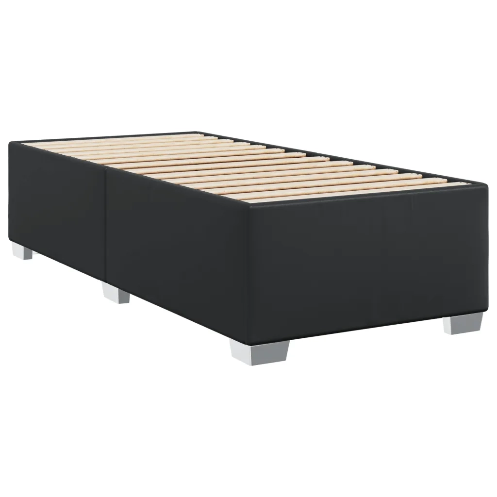 Giroletto a Molle con Materasso Nero 80x200 cm in Similpelle