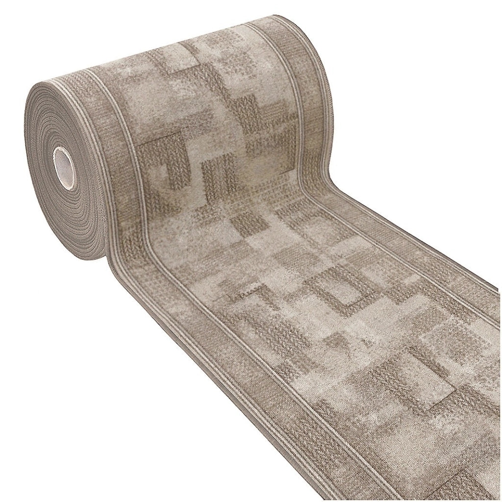 Passatoia Scala Scalinata Ingresso 67x400 Cm Bordata Tappeto Corridoio Gradini Antiscivolo Beige
