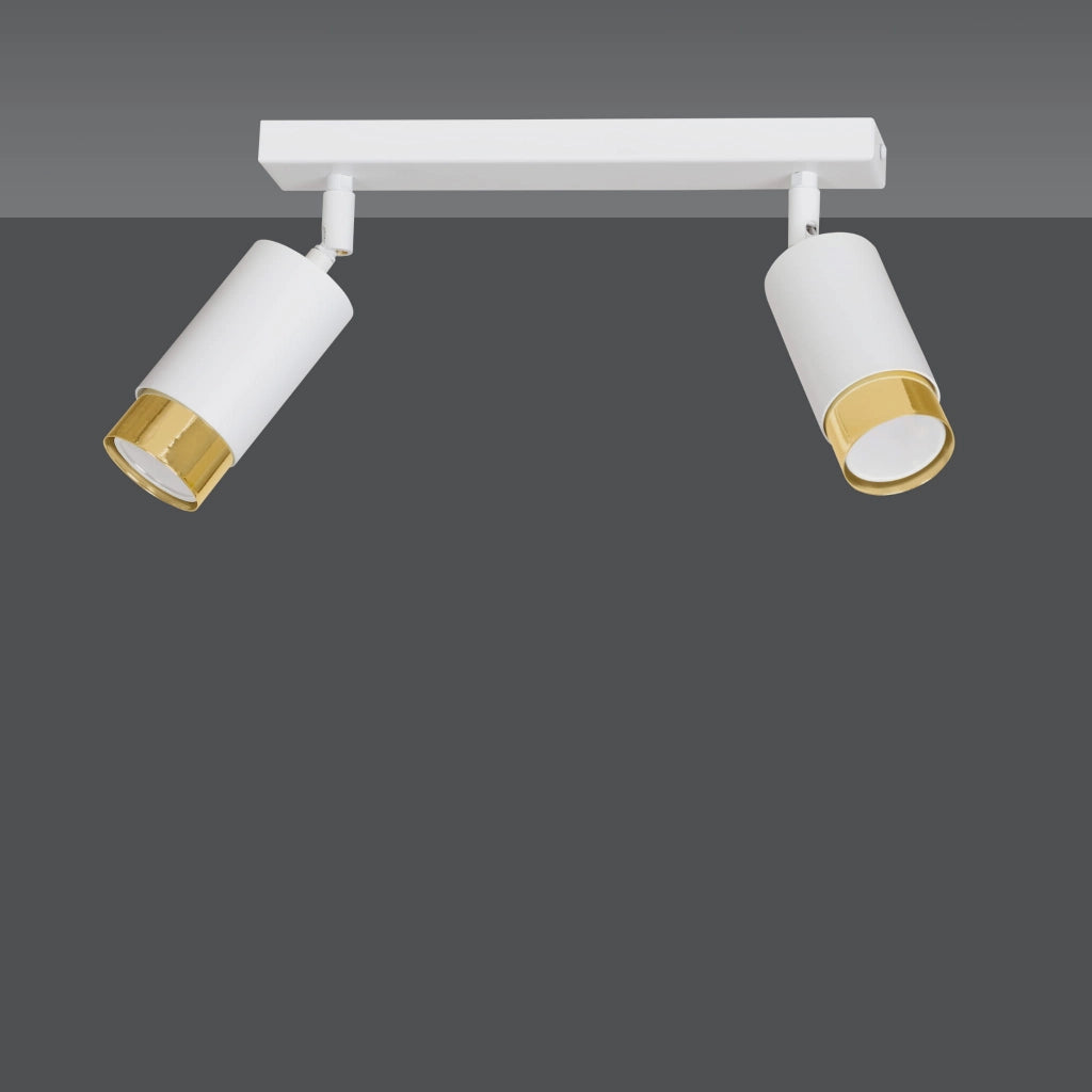 Plafoniera Emibig HIRO 2 luci GU10 bianco oro orientabile
