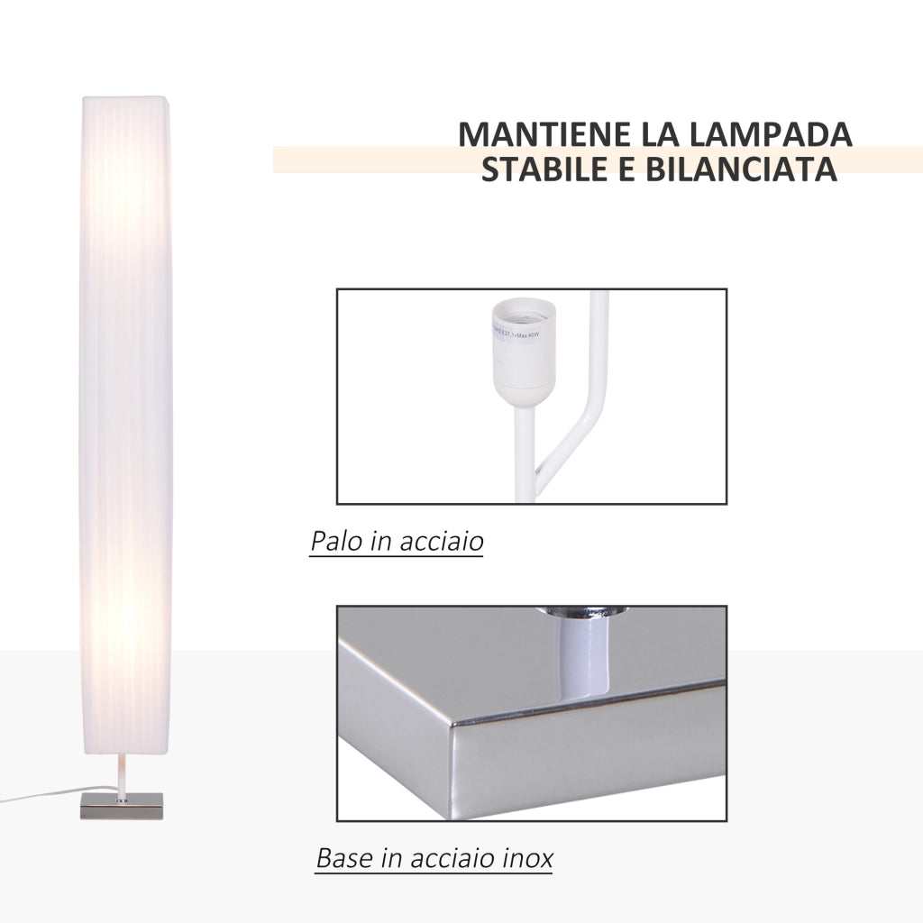 Lampada da Terra Lampada Piantana da Terra Design Moderna Salotto Tessuto 14¡Á14¡Á120cm Bianco