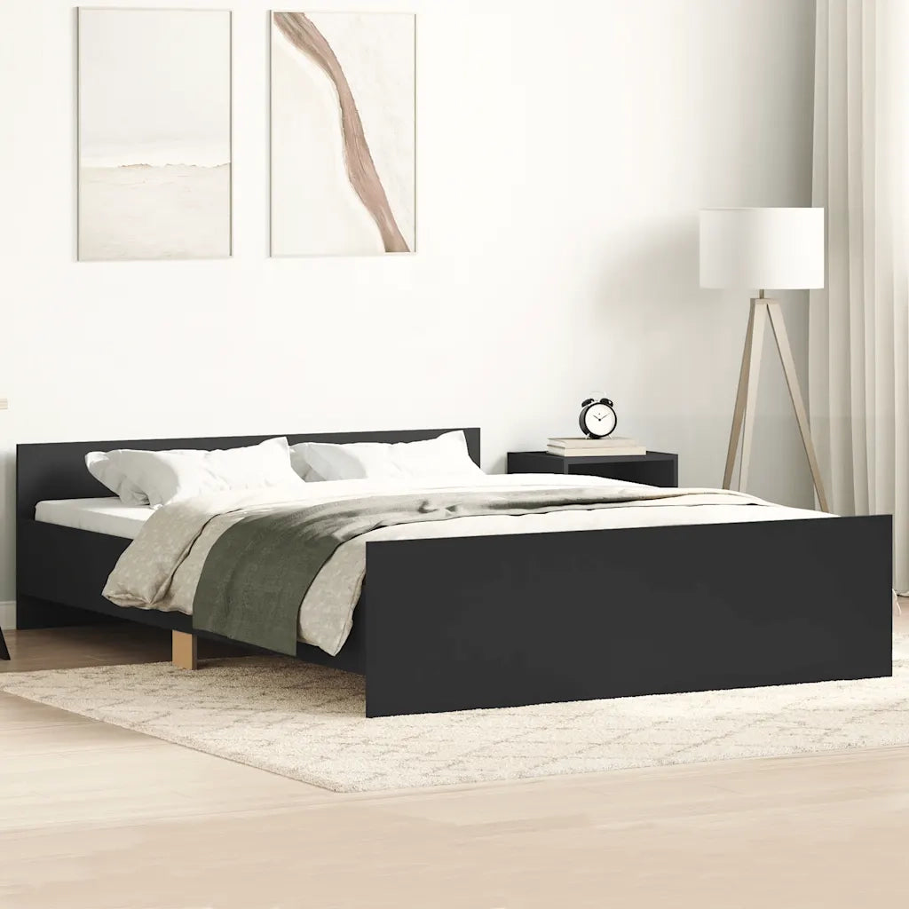 Giroletto con Testiera e Pediera Nero 120x200 cm
