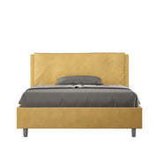 Letto Matrimoniale Francese 140x200 cm Senza Rete Imbottito in Microfibra Antea Large Ocra
