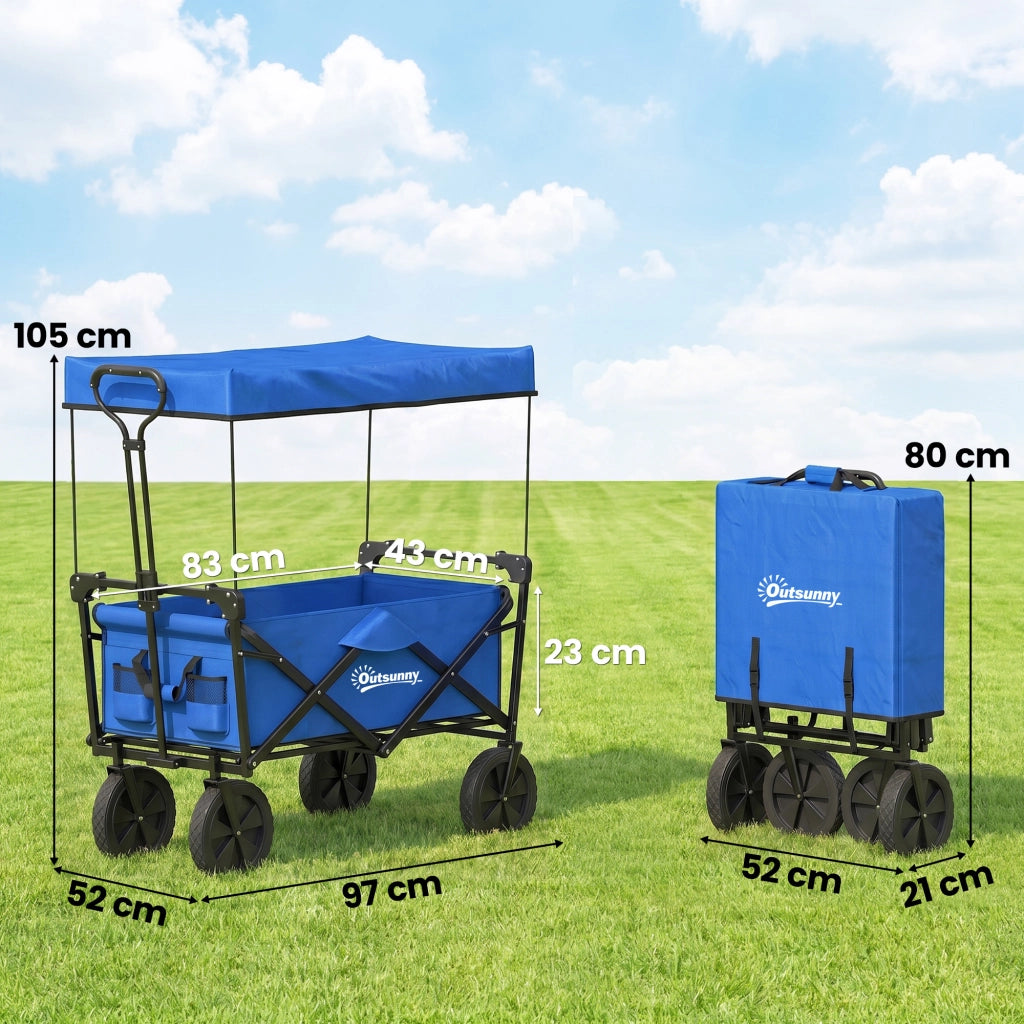 Carrello Pieghevole con Telo ¨C Minimal ¨C Blu, 100 kg