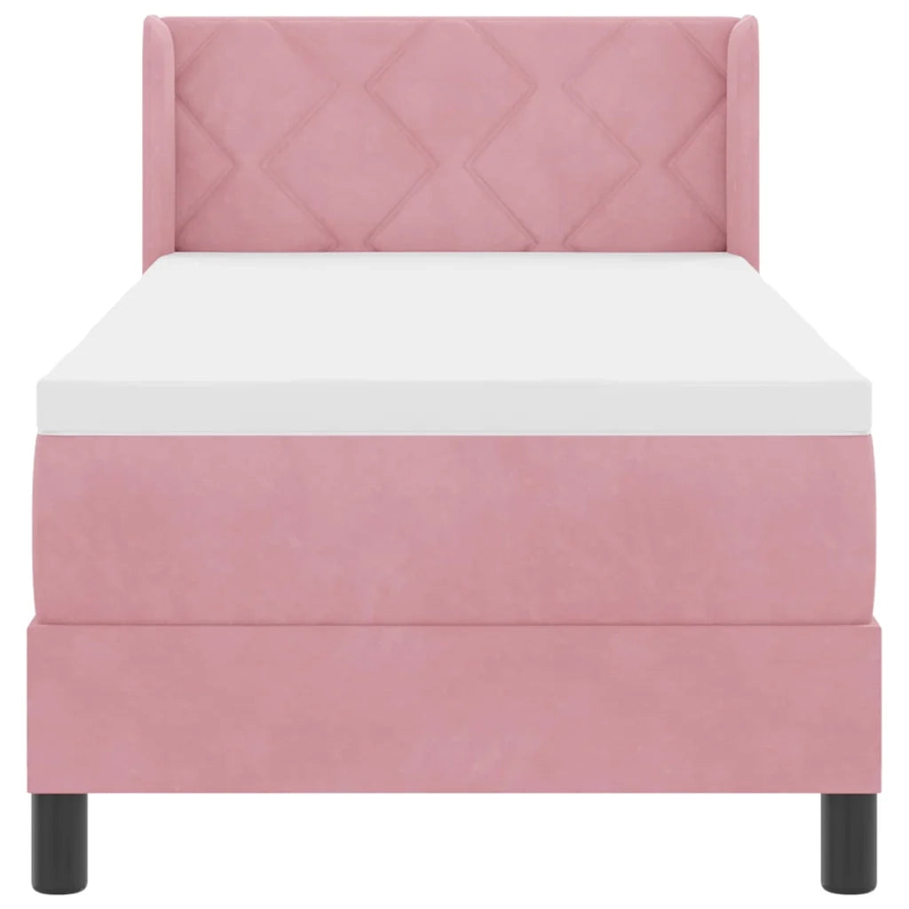 Letto a molle con testiera Rosa 200 x 80 cm Velluto 3341497