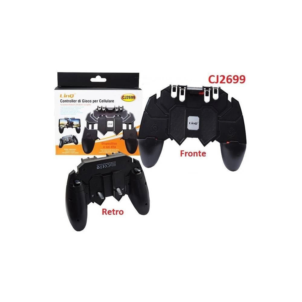 Trade Shop - Controller Di Gioco Per Cellulare Smartphone Impugnatura Flip A 6 Dita Cj2699 -