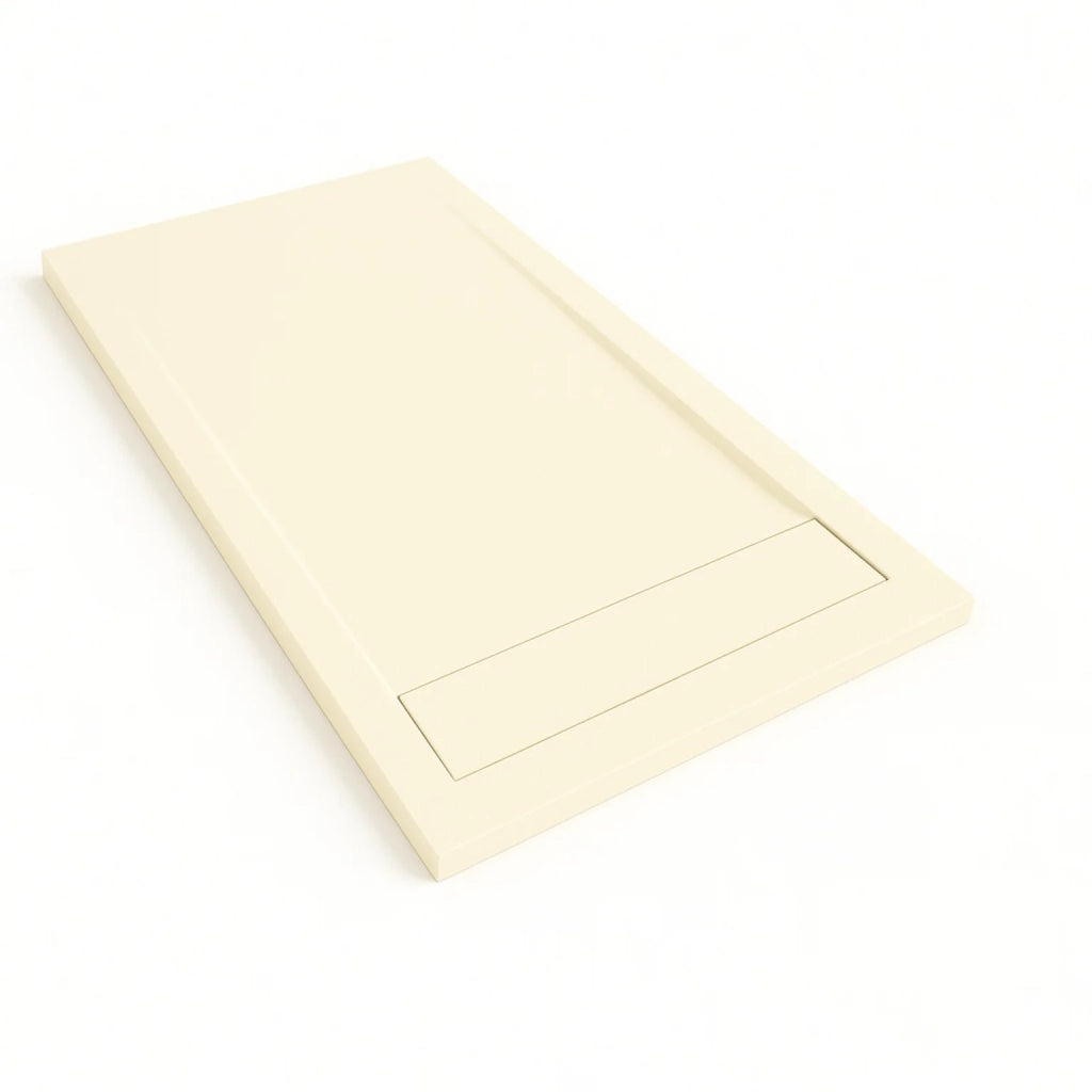 Piatto doccia Bidai con bordo 70X110 cm colore Crema RAL 1013 griglia Crema