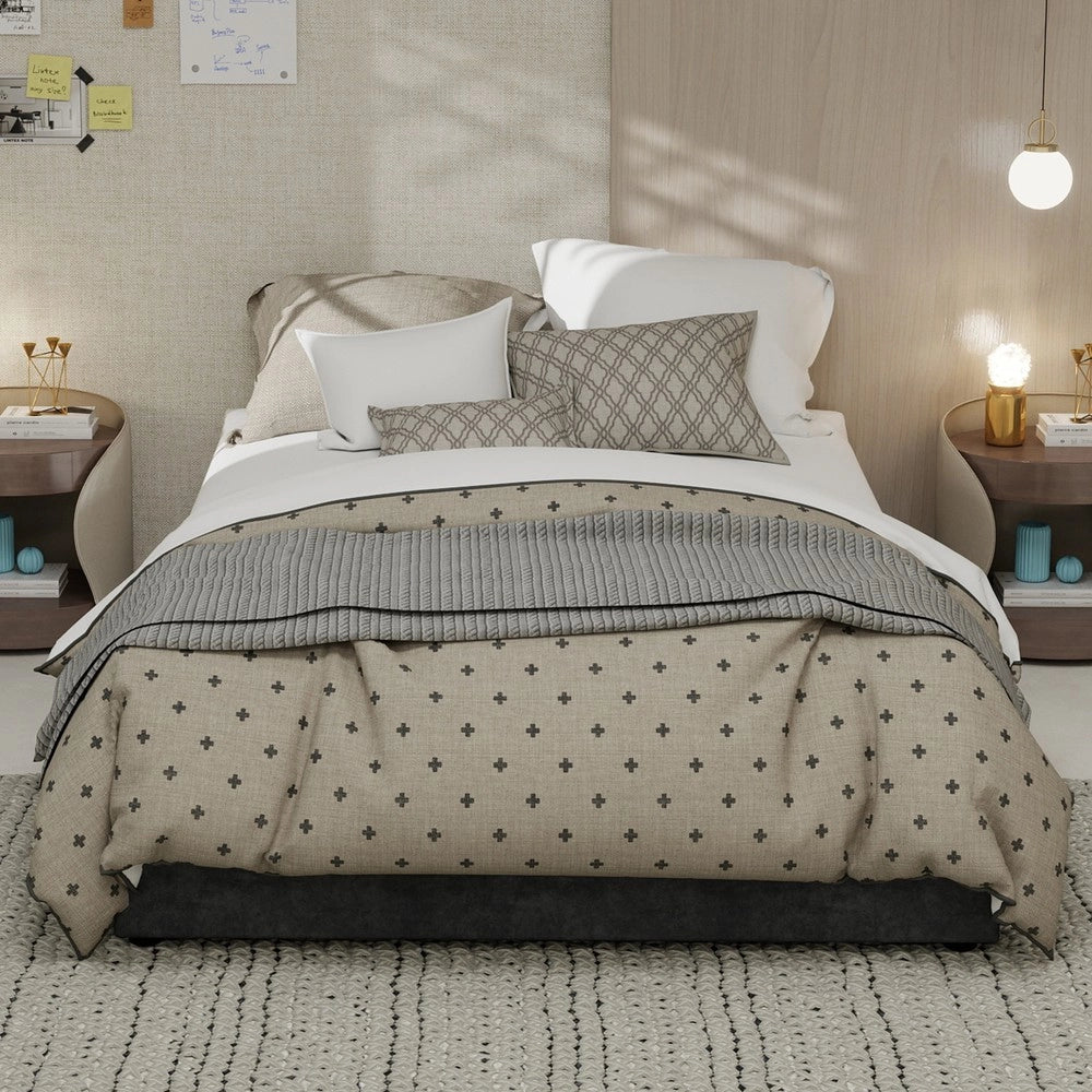 Letto Contenitore Imbottito ¨C MINIMAL ¨C Velluto Grigio 140x200 cm
