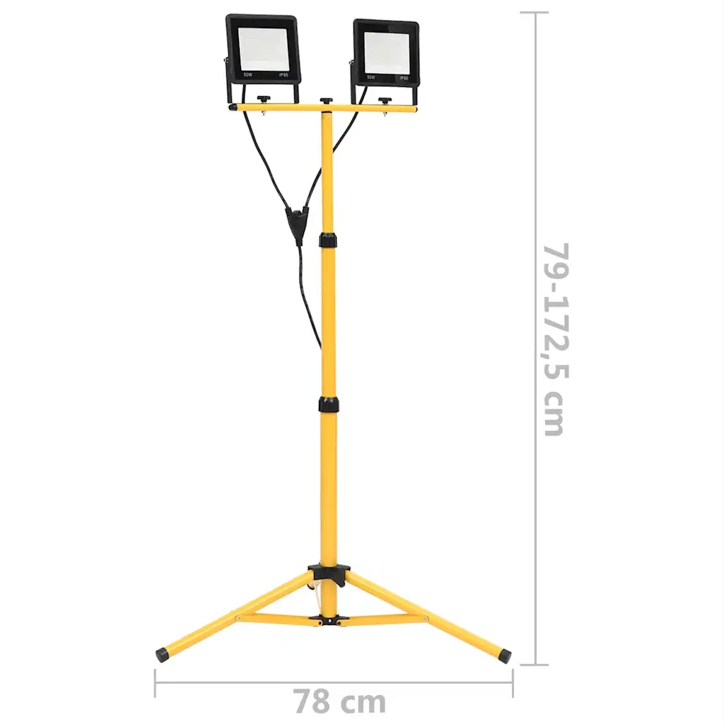 Faretto a LED con Treppiede 2x50 W Bianco Freddo 149661