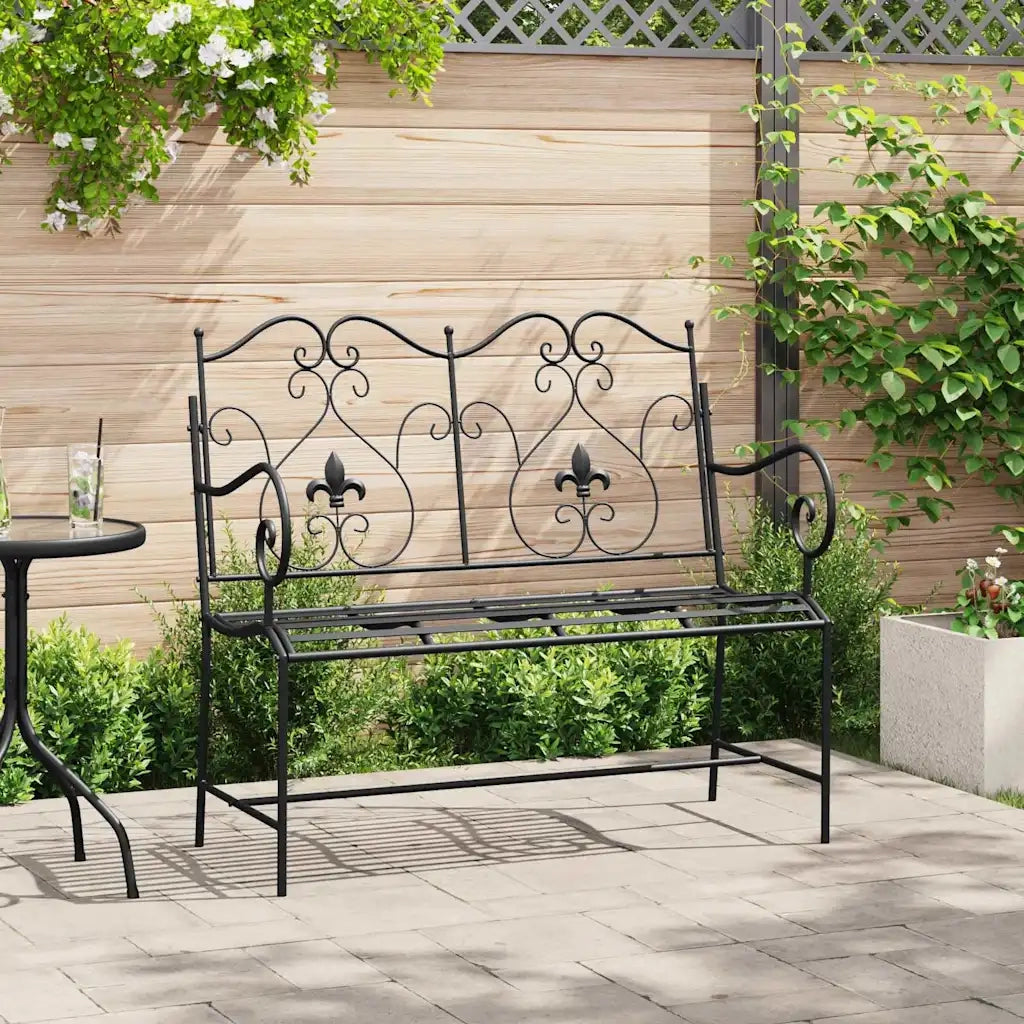 Panchina da giardino Nero 104 x 54 x 93 cm Acciaio 42008113