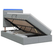 Letto con contenitore LED e materasso Grigio Chiaro 3459873