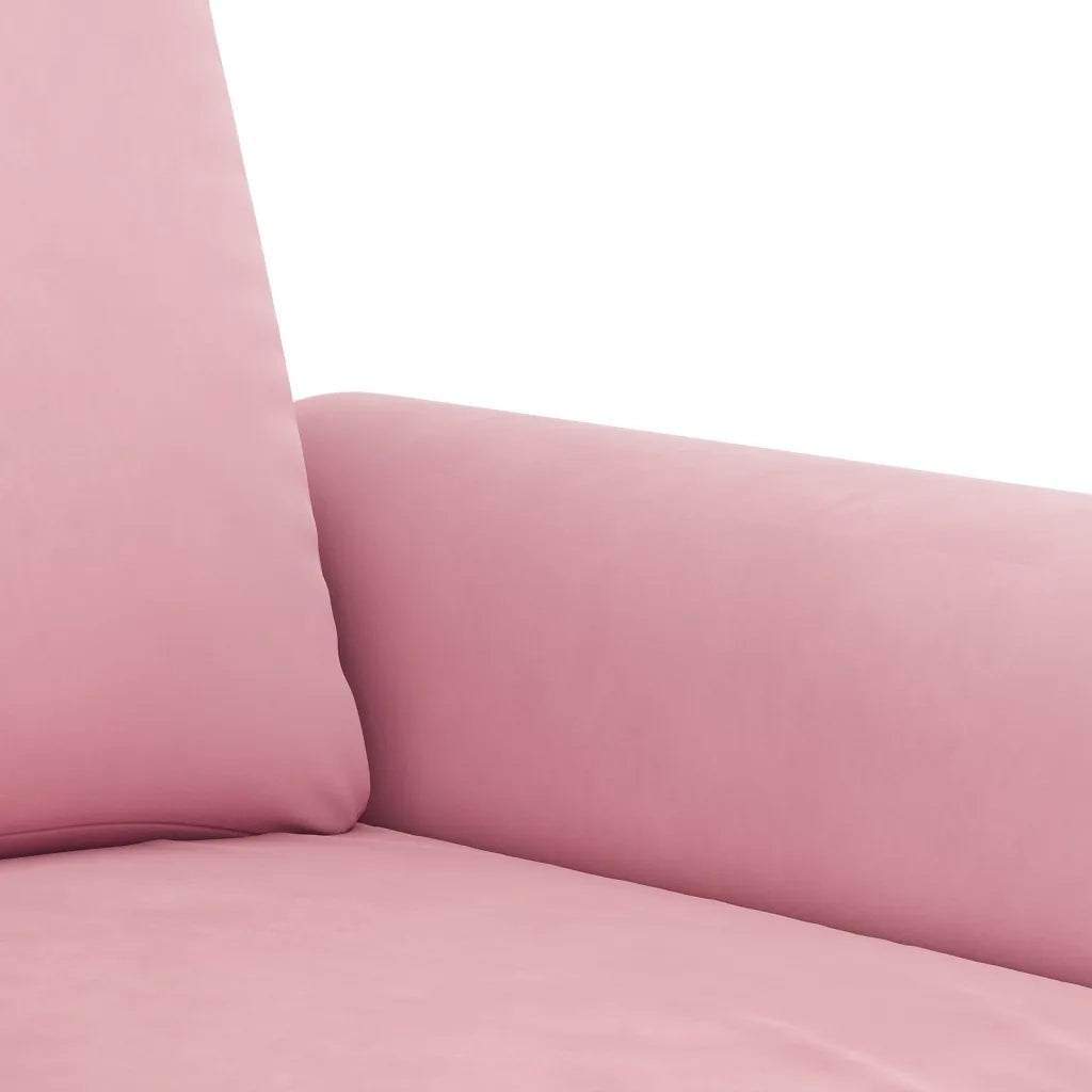 Set di Divani 2 pz con Cuscini Rosa in Velluto 3202233