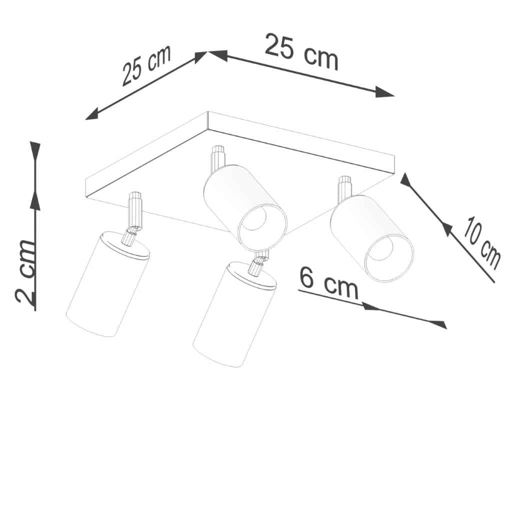 Lampada da soffitto WINX 4 nero/cromo