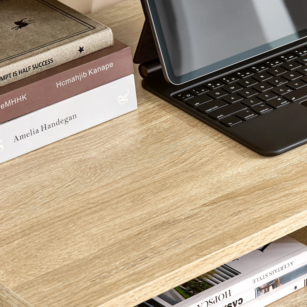 Scrivania Piccola con libreria, cassetto e cubo Misura del Piano del Tavolo L76*P50*A75 cm FWT63-N