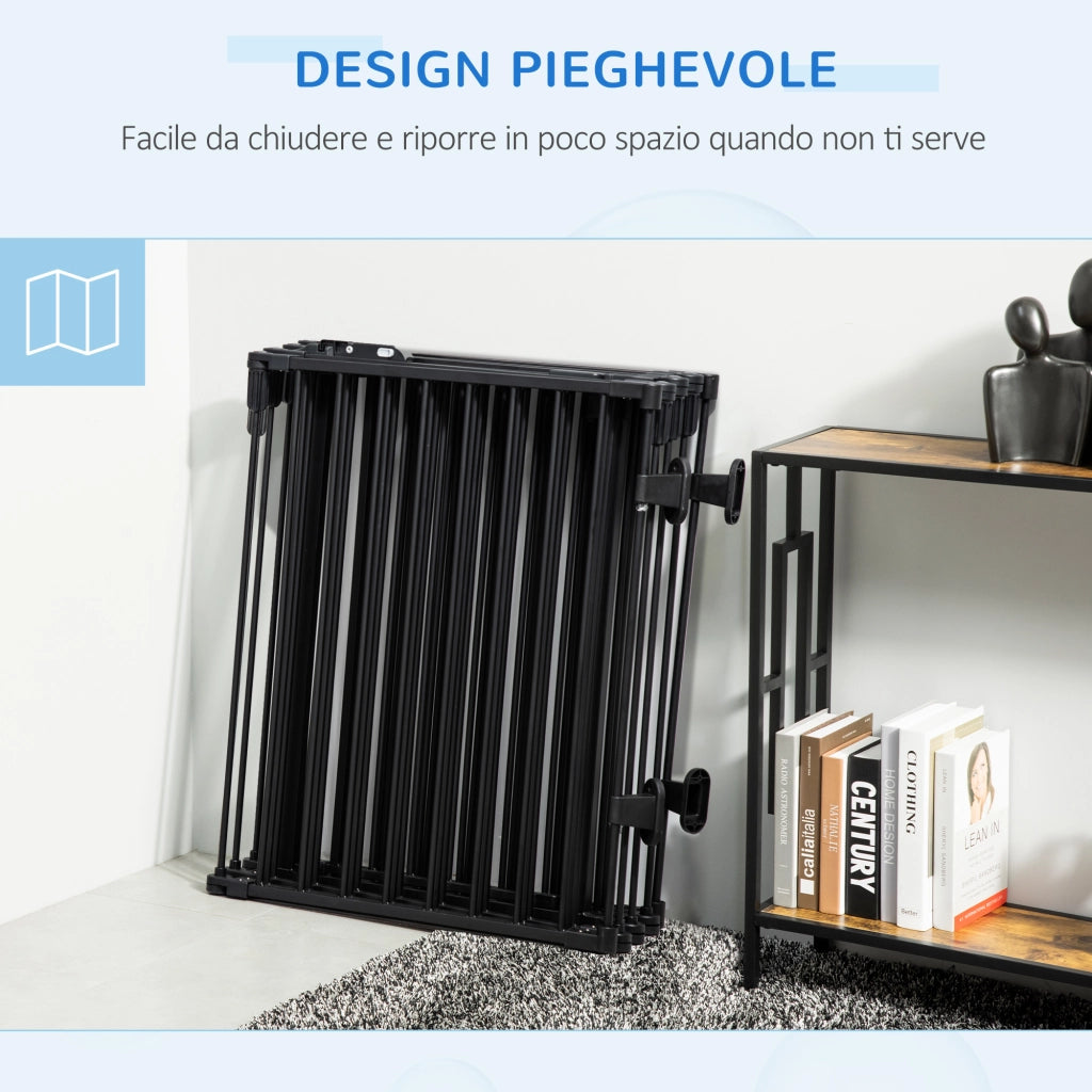 Cancello Sicurezza Cani Pieghevole ¨C Minimal ¨C Nero