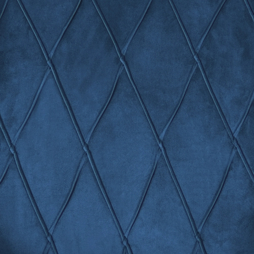 Poltrona con Poggiapiedi Tessuto Velluto Blu Gambe in Legno Stile Wingback