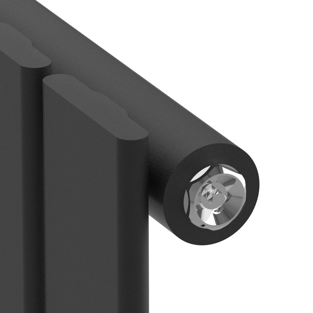 Termosifone Nore ad Acqua Calda Pannello Singolo con Elementi Piatti 160 x 45 cm - Nero [neu.haus]