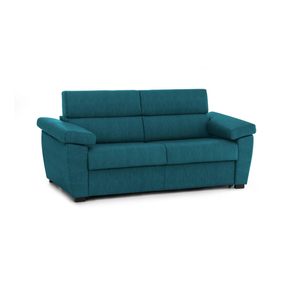 Pacecos, Divano Letto 3 Posti Sfoderabile Made in Italy, 225x95 cm Azzurro